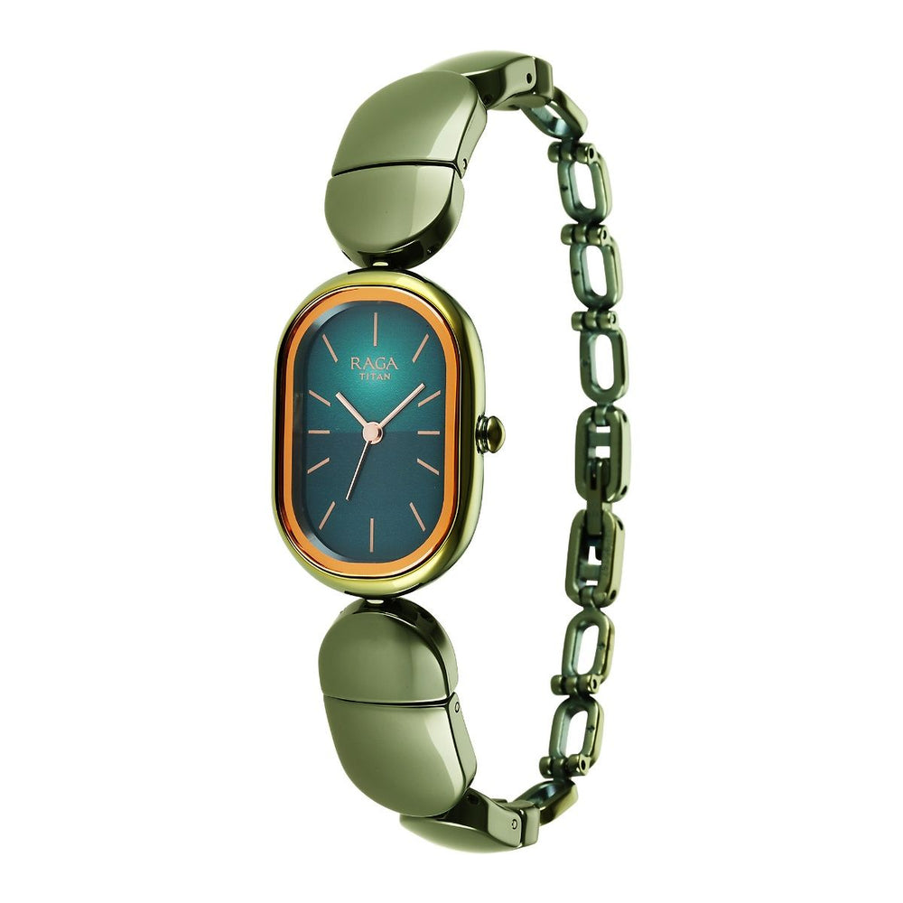 Titan Raga Ceramics Green Dial Ceramic Strap Watch for Women 95147KD02 /NS95147KD02 - KRISHNA WATCH COMPANY