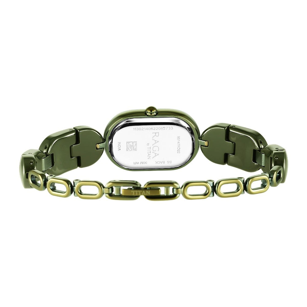 Titan Raga Ceramics Green Dial Ceramic Strap Watch for Women 95147KD02 /NS95147KD02 - KRISHNA WATCH COMPANY