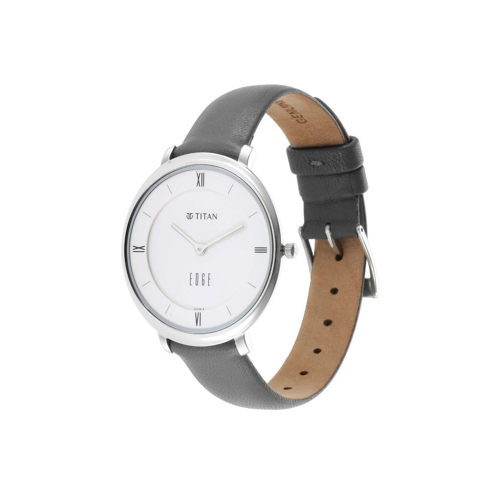 Titan Ladies Edge Black Dial Black Leather Strap Watch 2655SL01 - KRISHNA WATCH COMPANY