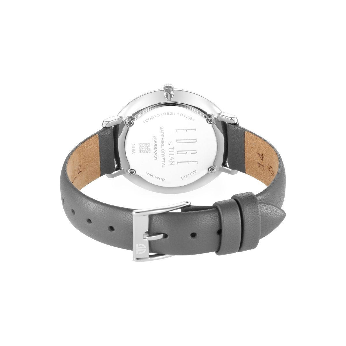 Titan Ladies Edge Black Dial Black Leather Strap Watch 2655SL01 - KRISHNA WATCH COMPANY