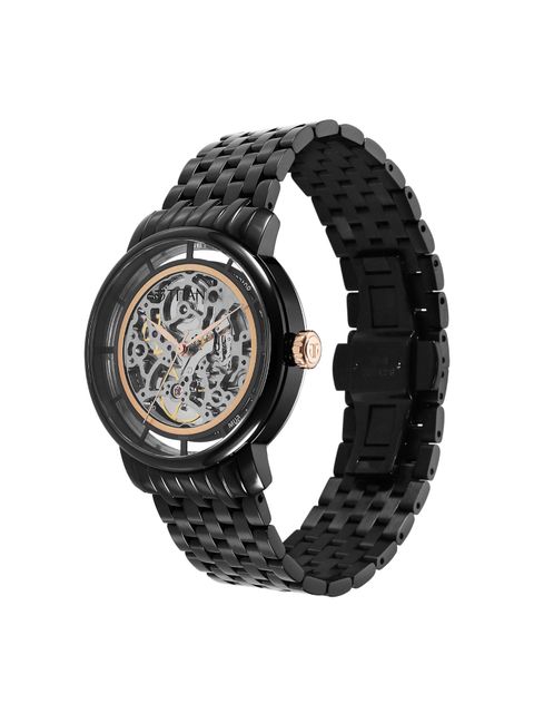 Titan Mechanical Slimline Black Dial Watch 90158KM01 - KRISHNA WATCH COMPANY