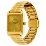 Sonata Champagne Dial Golden Stainless Steel Strap Watch NR7007YM05
