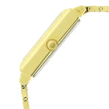 Sonata White Dial Golden Stainless Steel Strap Watch - 7078YM03