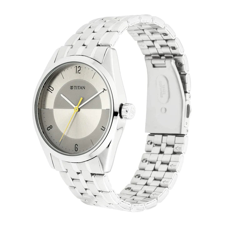 TITAN Workwear Watch with Grey Dial & Metal Strap NN1729SM07 (DK235) - KRISHNA WATCH COMPANY