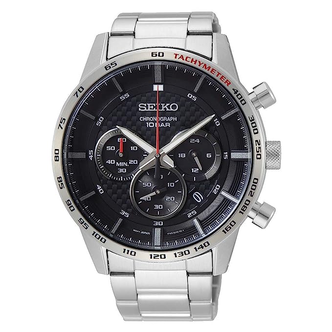 Seiko Neo Sports Chronograph Quartz Black Dial Watch SSB355P1 - KRISHNA WATCH COMPANY