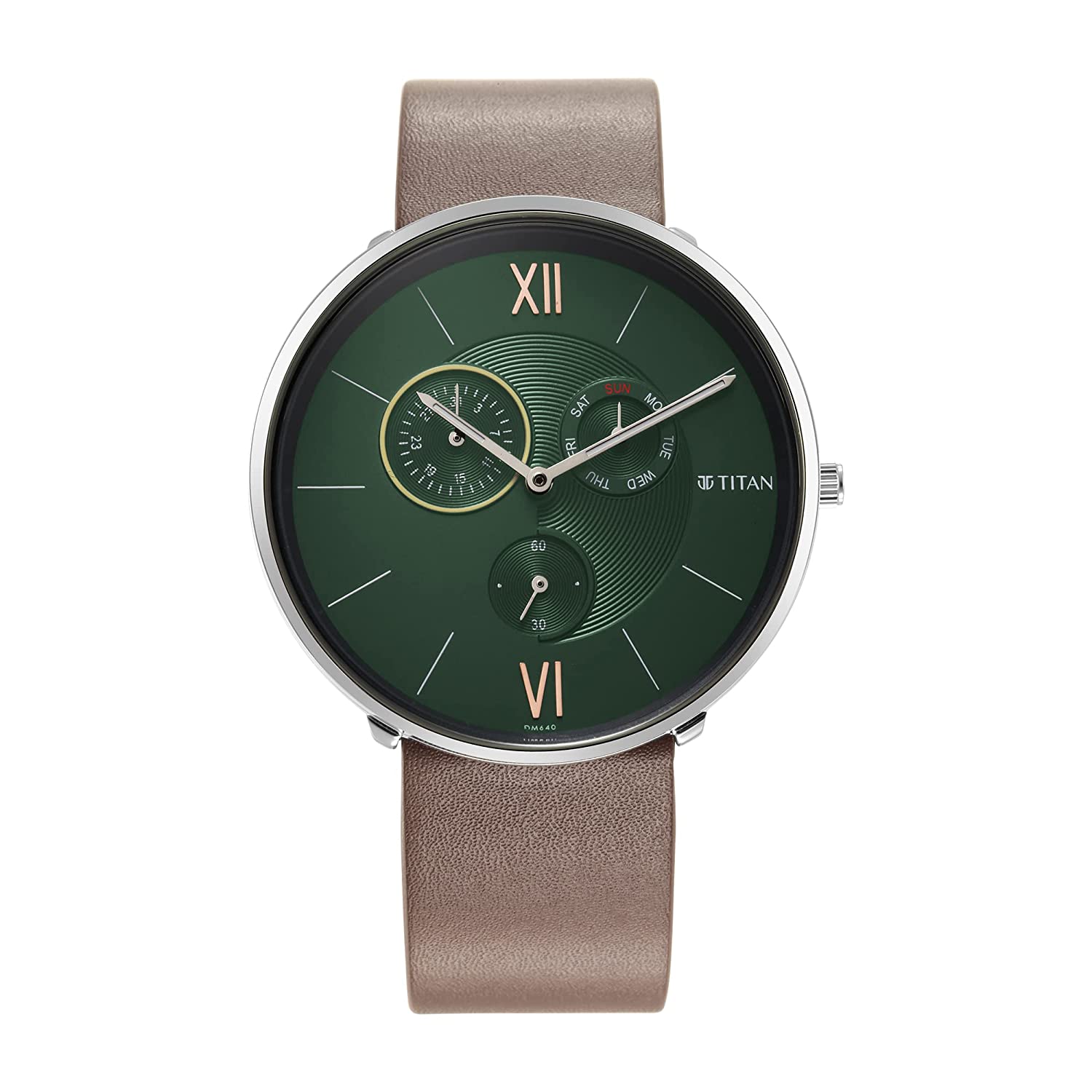 Titan Maritime Watch with Anthracite Dial & Leather Strap - 1877SL01 - KRISHNA WATCH COMPANY
