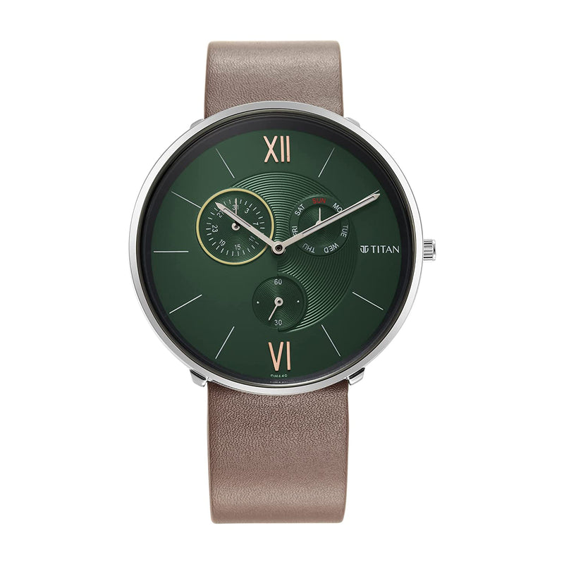 Titan Maritime Watch with Anthracite Dial & Leather Strap - 1877SL01