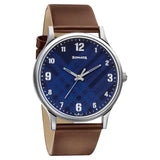 Smart Plaid In Blue Dial Leather Strap Watch 77105SL03W