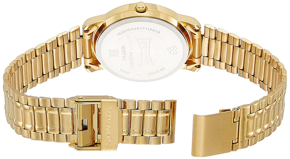 Sonata Analog Gold Dial Men's Watch - 1013YM03 - KRISHNA WATCH COMPANY