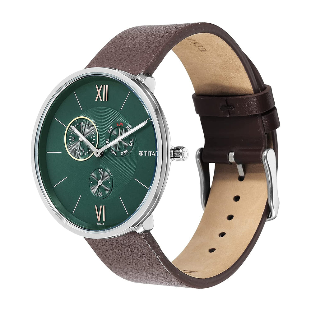 Titan Maritime Watch with Anthracite Dial & Leather Strap - 1877SL01 - KRISHNA WATCH COMPANY