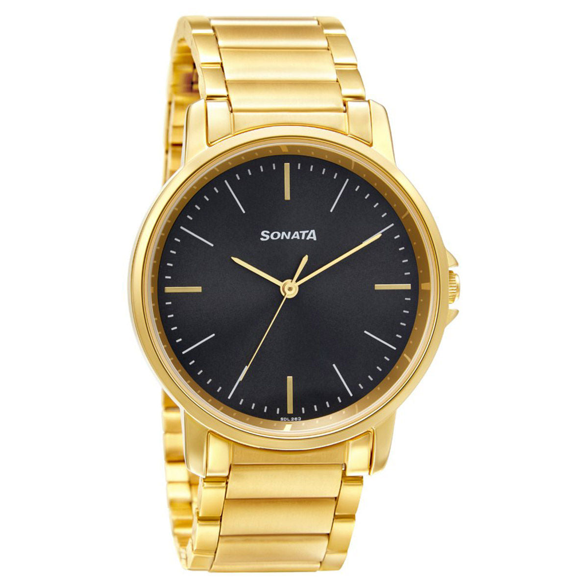 Sonata Black Dial Analog Watch - 77083YM04W - KRISHNA WATCH COMPANY