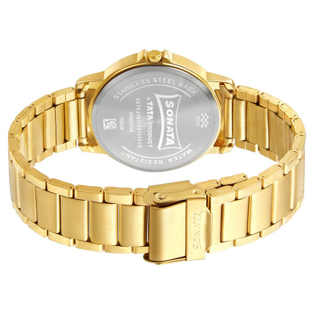 Sonata Black Dial Analog Watch - 77083YM04W - KRISHNA WATCH COMPANY