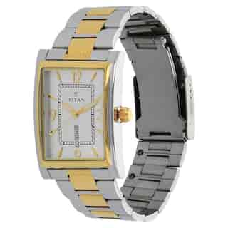 Titan Silver Dial Two Toned Stainless Steel Strap Watch NP90024BM03 (DF732) - KRISHNA WATCH COMPANY