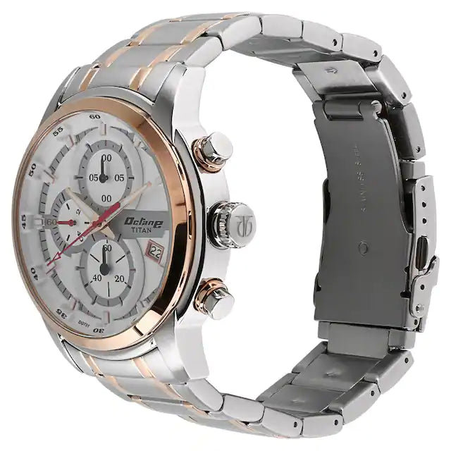 TITAN Octane White Dial Stainless Steel Strap Watch NP90086KM02 - KRISHNA WATCH COMPANY