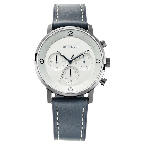 Titan Athleisure - Silver Dial Hybrid Strap Watch NN90119QP01 (DK565)