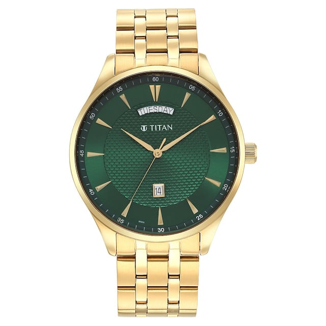 Titan Opulent III Green Dial Analog Watch - 90127YM03 - KRISHNA WATCH COMPANY
