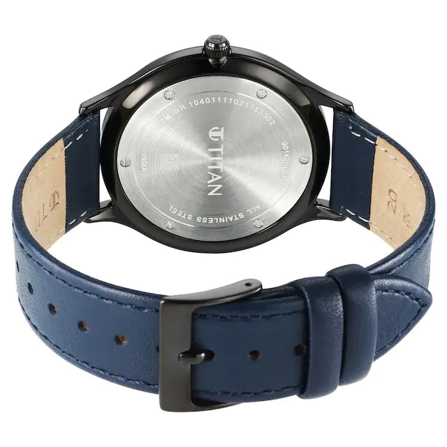 TITAN Classique Slimline Watch with Blue Dial & Blue Leather Strap NQ90142NL01 - KRISHNA WATCH COMPANY