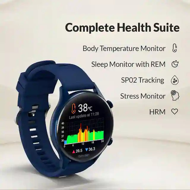 Titan Smart Pro Touch Screen Smart Watch with Blue Strap Aluminum case 90149AP03 - KRISHNA WATCH COMPANY