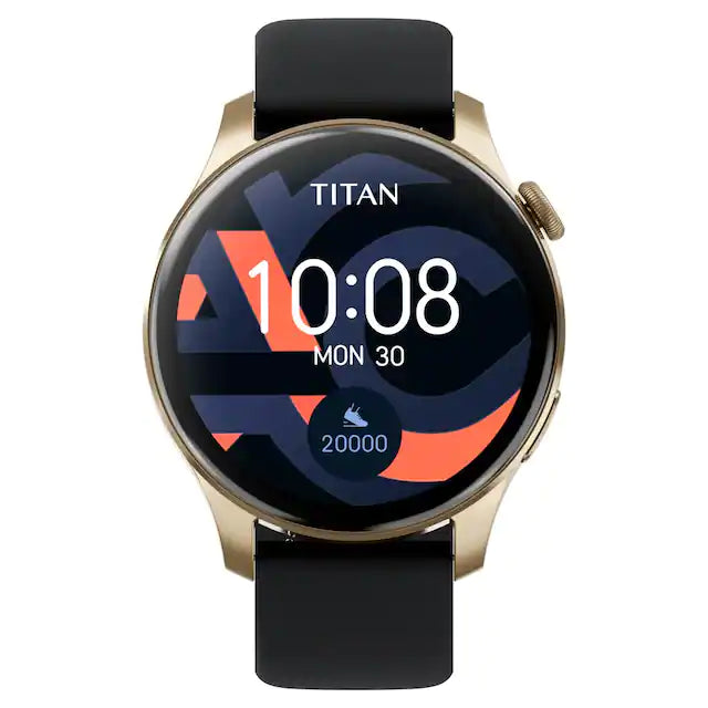 Titan Talk- Touch Screen Watch with Black Strap, BT Calling, AI- Voice Assistant, and Amoled Display 90156AP02 - KRISHNA WATCH COMPANY