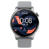Titan Talk- Touch Screen Watch with Grey Strap, BT Calling, AI- Voice Assistant, and Amoled Display 90156AP03