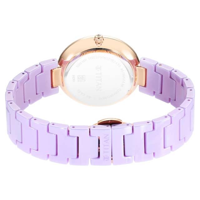 Titan Purple Ceramics Purple Dial Ceramic Strap Watch for Women 95189KC06 - KRISHNA WATCH COMPANY