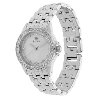 Titan White Dial Silver Metal Strap Watch NK9798SM02 (D563) - KRISHNA WATCH COMPANY