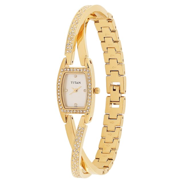 Titan White Dial Stainless Steel Strap Watch 9851YM01