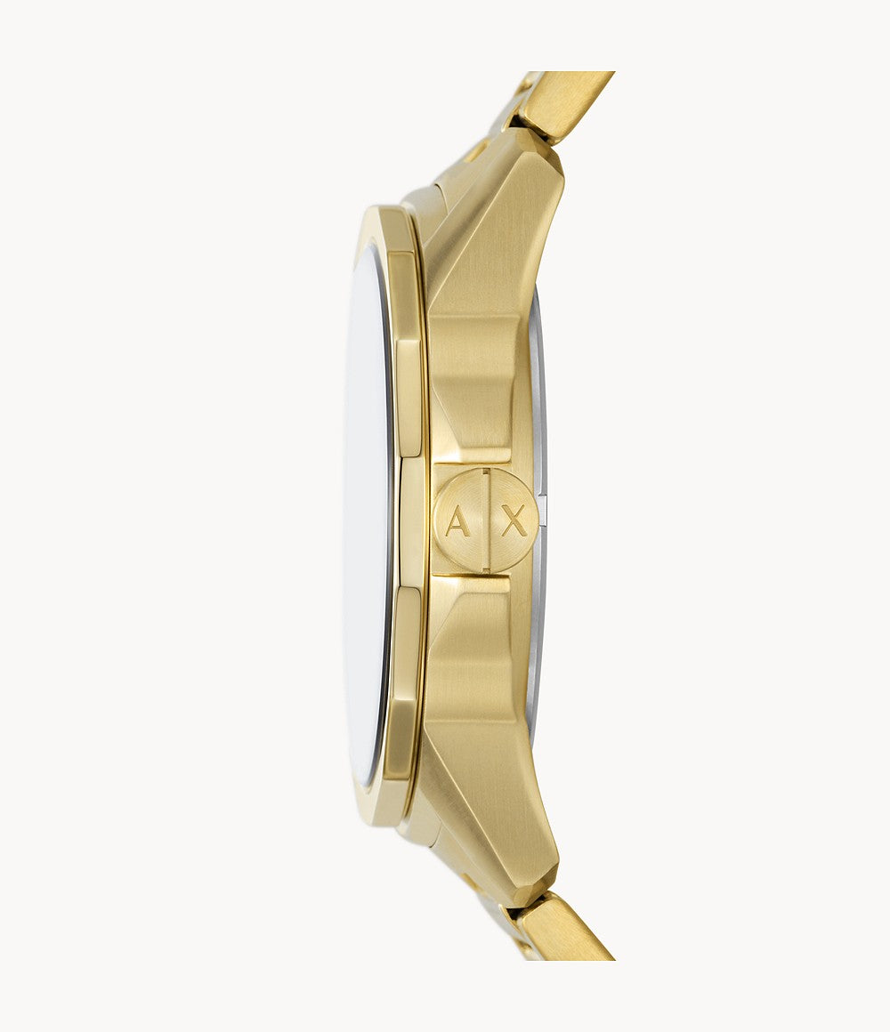 Armani Exchange Moonphase Multifunction Gold-Tone Stainless Steel Watch AX1737 - KRISHNA WATCH COMPANY