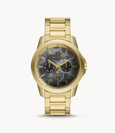 Armani Exchange Moonphase Multifunction Gold-Tone Stainless Steel Watch AX1737
