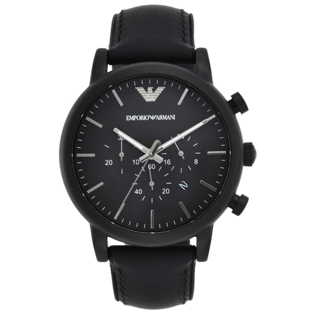 Emporio Armani Men's Chronograph Leather Watch - AR1970 - KRISHNA WATCH COMPANY