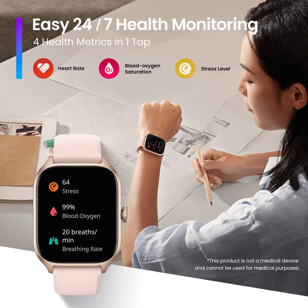 AMAZFIT GTS 4 ROSEBUD PINK - KRISHNA WATCH COMPANY