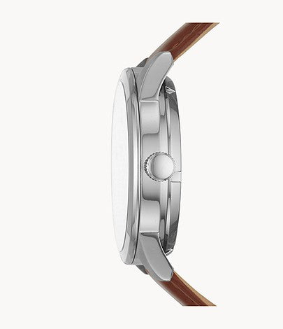 FOSSIL 48mm Flynn Automatic Brown Leather Watch BQ2386 - KRISHNA WATCH COMPANY