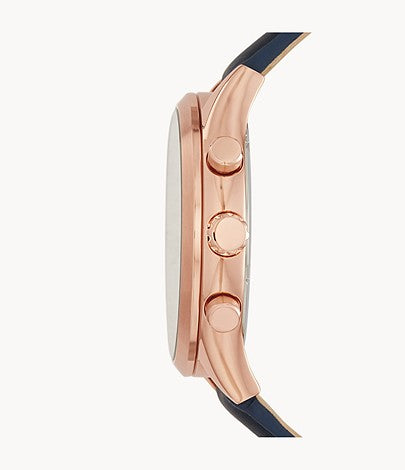 Fenmore Midsize Multifunction Navy Leather Watch BQ2412 - KRISHNA WATCH COMPANY