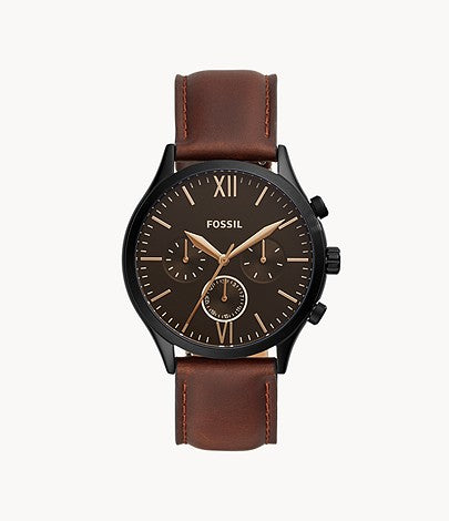 Fenmore Midsize Multifunction Brown Leather Watch BQ2453 - KRISHNA WATCH COMPANY