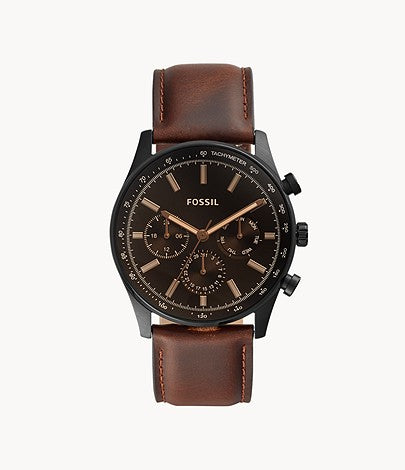 FOSSIL Sullivan Multifunction Brown Leather Watch - BQ2457 - KRISHNA WATCH COMPANY