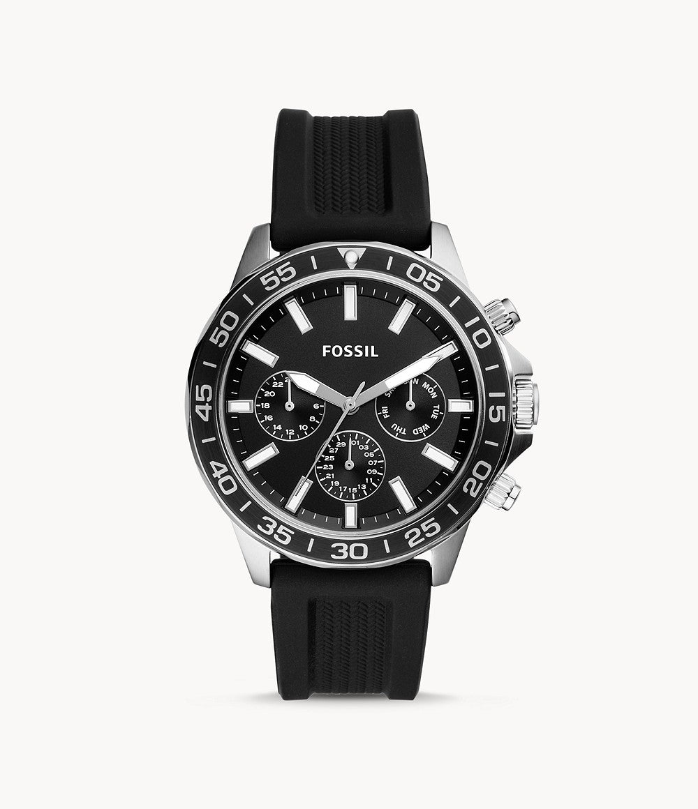 Fossil Bannon Multifunction Black Silicone Watch - BQ2494 - KRISHNA WATCH COMPANY