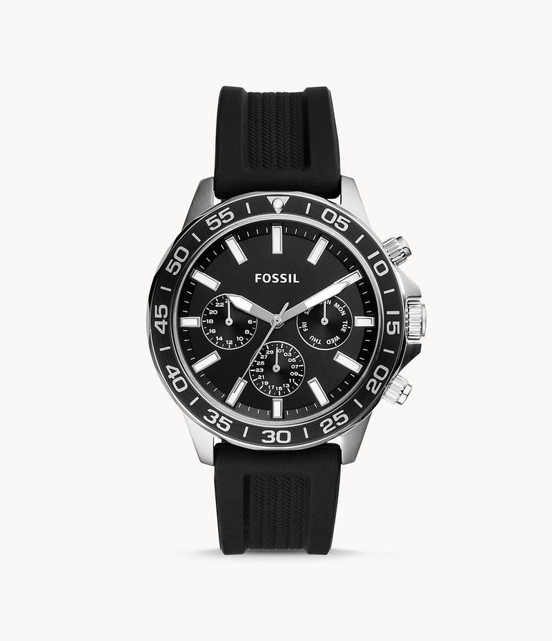 Fossil Bannon Multifunction Black Silicone Watch - BQ2494