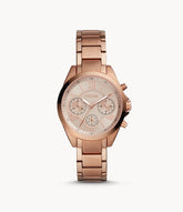 FOSSIL Modern Courier Midsize Chronograph Rose-Gold-Tone Stainless Steel Watch BQ3036