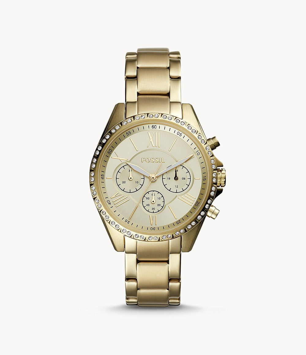 FOSSIL Modern Courier Chronograph Gold-Tone Stainless Steel Watch BQ3378 - KRISHNA WATCH COMPANY