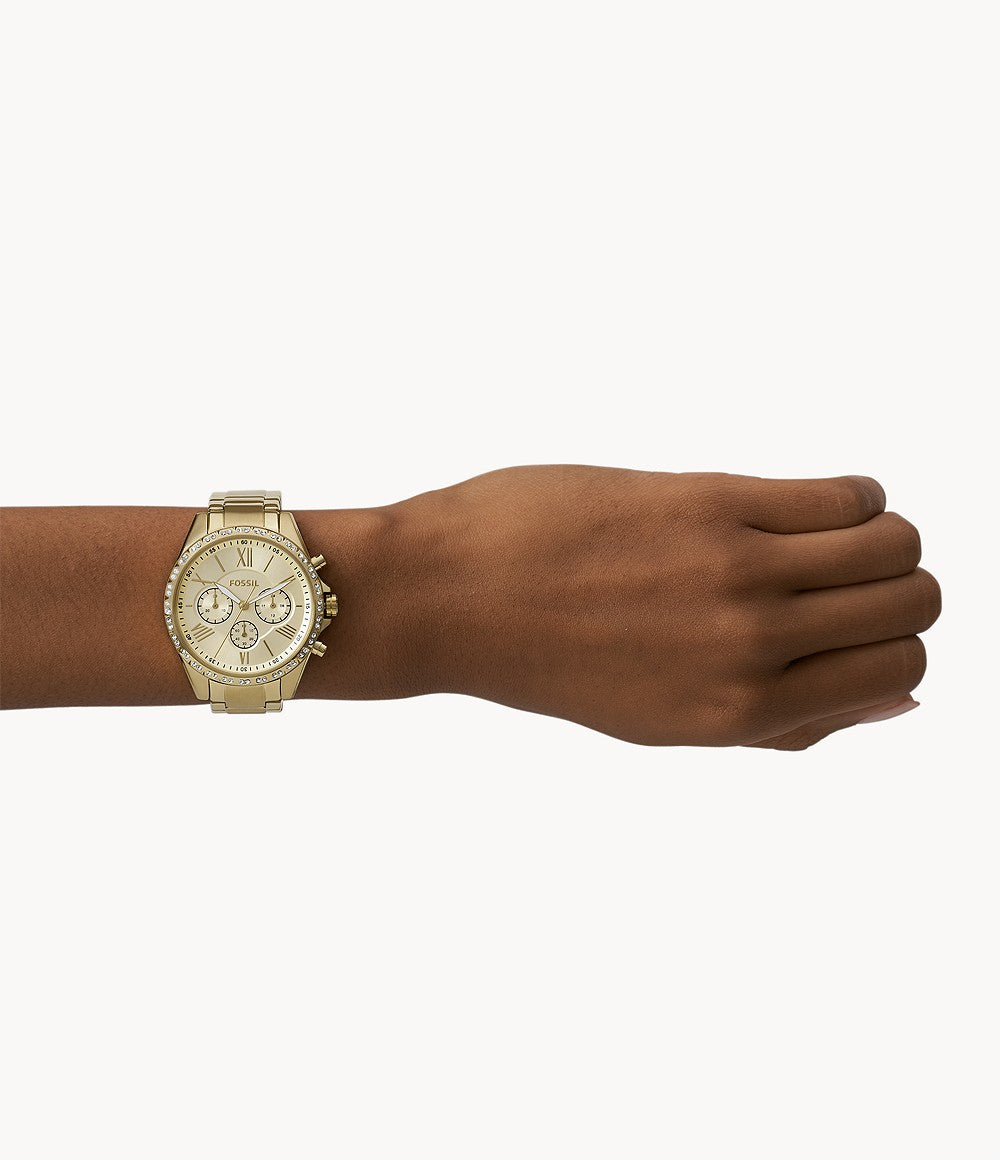 FOSSIL Modern Courier Chronograph Gold-Tone Stainless Steel Watch BQ3378 - KRISHNA WATCH COMPANY