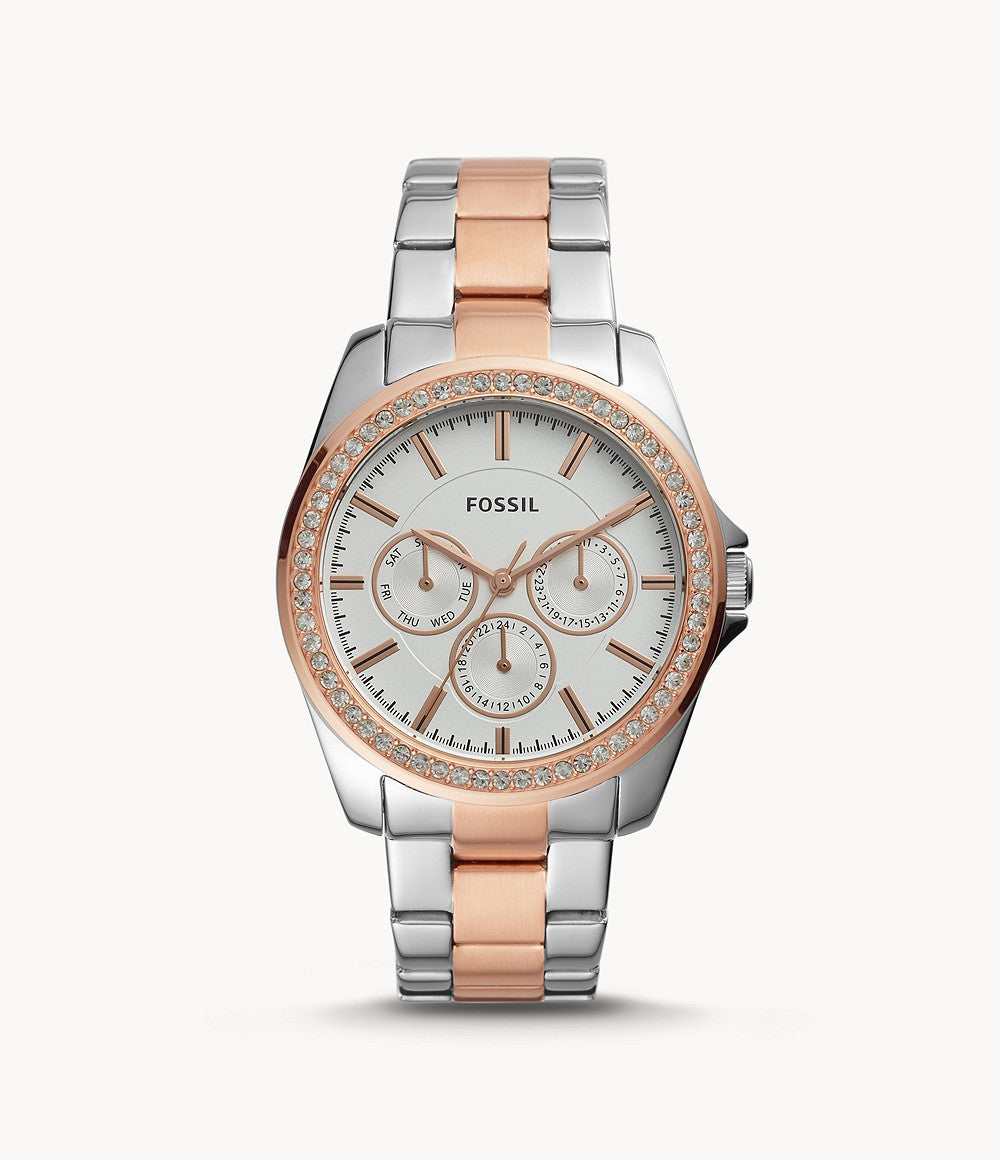 FOSSIL Janice Multifunction Two-Tone Stainless Steel Watch BQ3420 - KRISHNA WATCH COMPANY