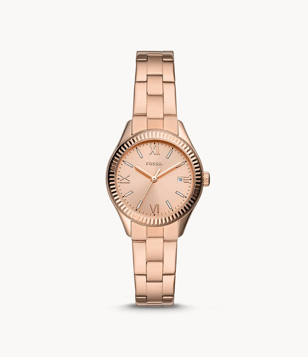 Rye Three-Hand Date Rose Gold-Tone Stainless Steel Watch BQ3639 - KRISHNA WATCH COMPANY