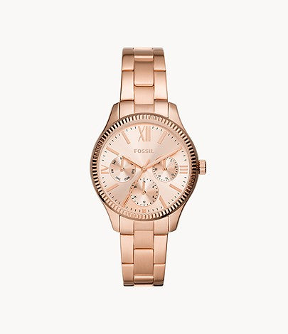 Rye Multifunction Rose Gold-Tone Stainless Steel Watch BQ3691 - KRISHNA WATCH COMPANY