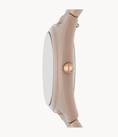 FOSSIL Gabby Three-hand Date Salted Caramel Stainless Steel And Ceramic Watch CE1110 - KRISHNA WATCH COMPANY