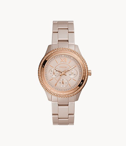 FOSSIL Stella Multifunction Caramel Ceramic Watch CE1112 - KRISHNA WATCH COMPANY