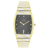 Titan Black Dial Silver Stainless Steel Strap Watch 9315BM02