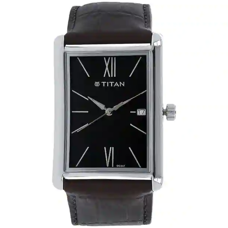 Titan Workwear Watch with Black Dial & Leather Strap NP1731SL01 - KRISHNA WATCH COMPANY