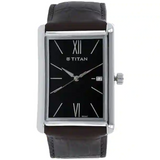 Titan Workwear Watch with Black Dial & Leather Strap NP1731SL01