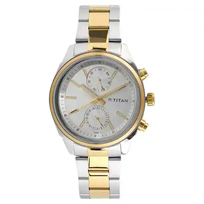 Titan Workwear Watch with Silver Dial & Stainless Steel Strap NQ1733BM01 - KRISHNA WATCH COMPANY