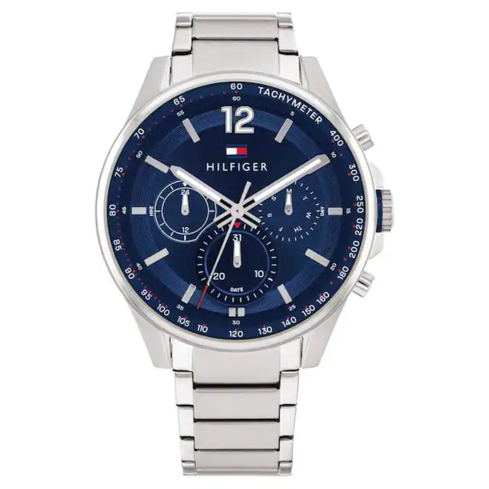 Tommy Hilfiger Blue Dial Stainless Steel Strap Watch for Men TH1791973 - KRISHNA WATCH COMPANY